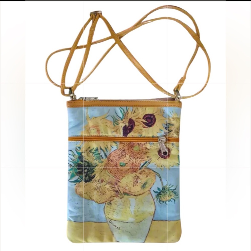 Breeke Van Gogh Sunflowers museum Art Artist crossbody Bag handbag purse. - Picture 2 of 5
